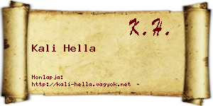 Kali Hella névjegykártya